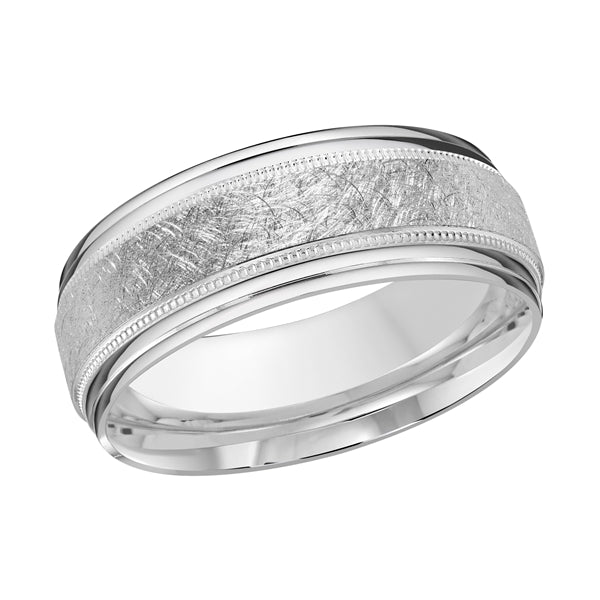 Rounded Scratched Milgrain Band
