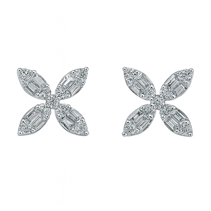 Baguette Floral Ear Studs