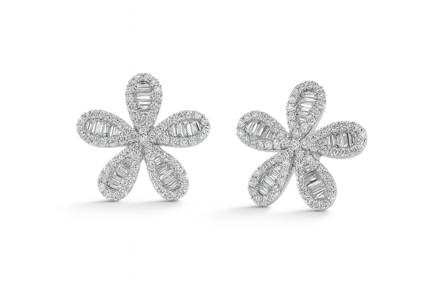 Baguette Flower Earrings