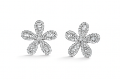 Baguette Flower Earrings