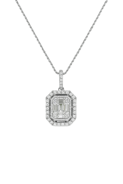 Baguette/Round Diamond Pendant