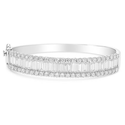 Baguette/Round Diamond Bangle