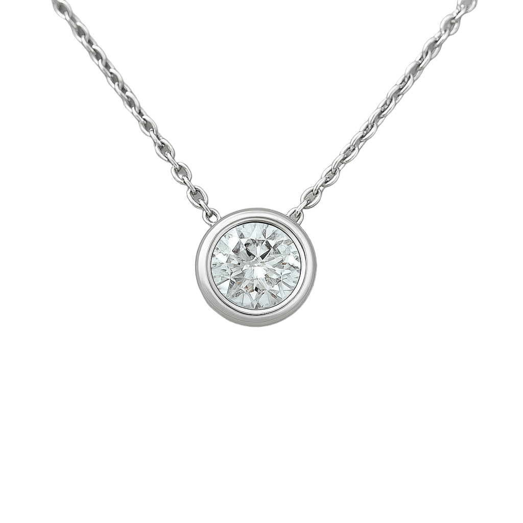 Lab Diamond Bezel Pendant