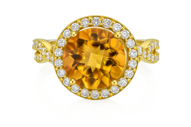 Citrine Twist Fashion Ring