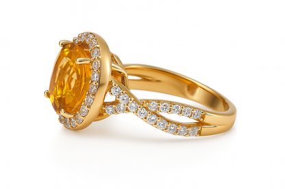 Citrine Twist Fashion Ring