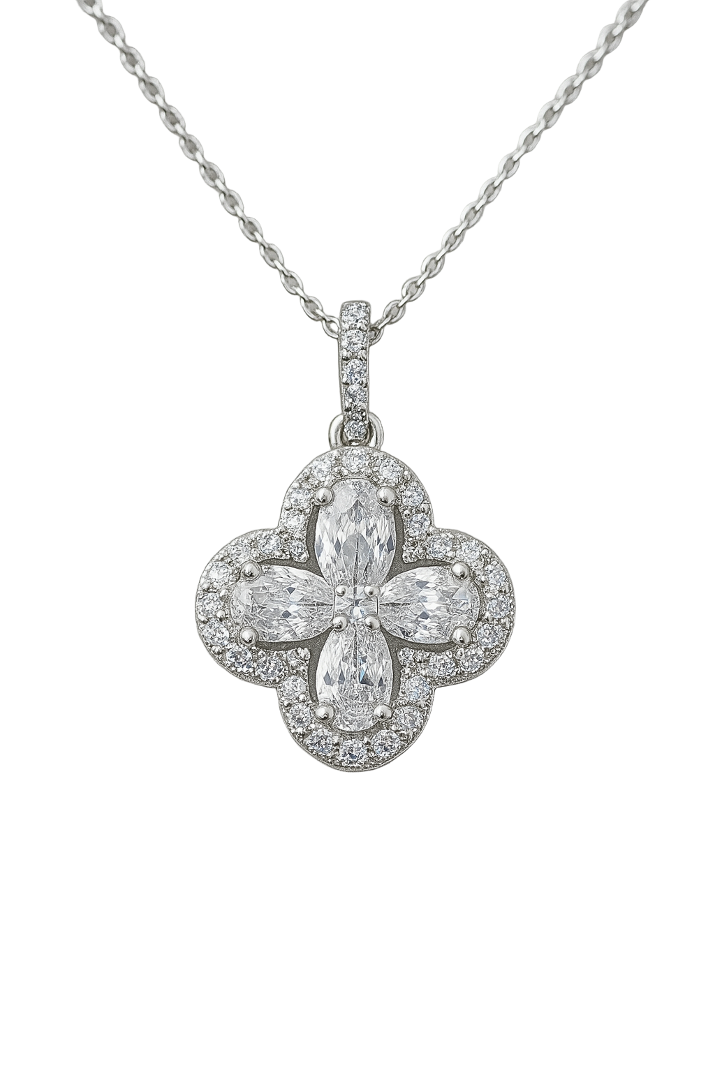 Pear Diamond Clover Pendant