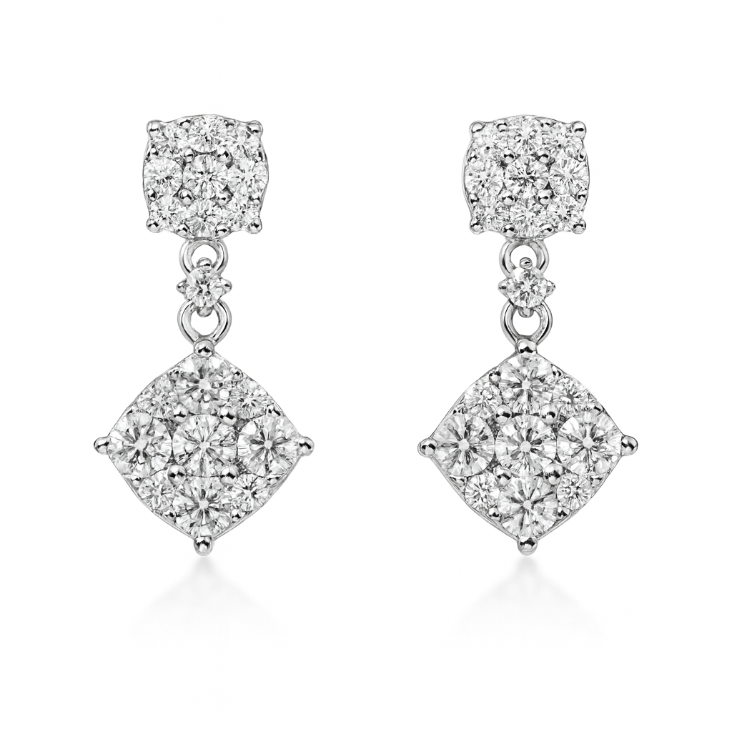 Diamond Pave Dangle Earrings