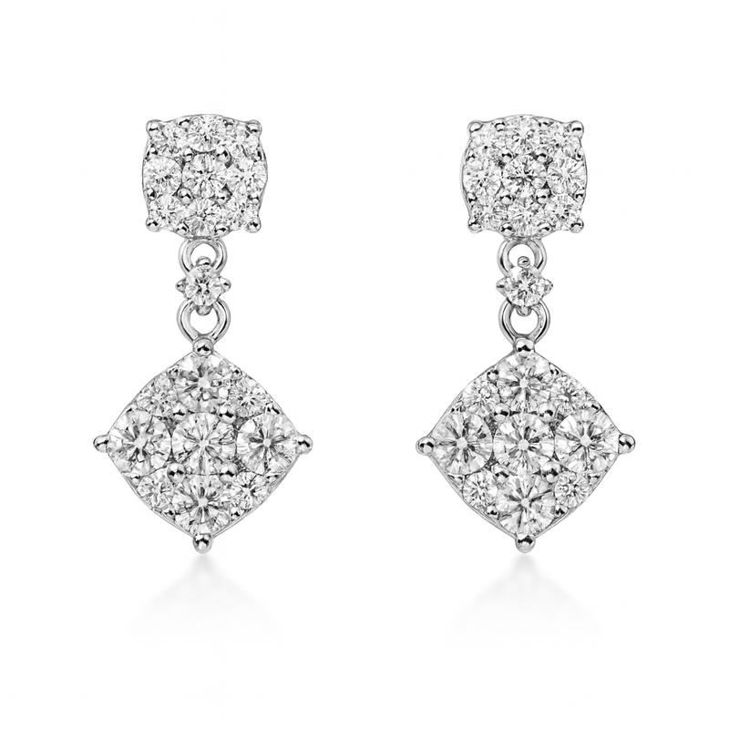 Diamond Pave Dangle Earrings