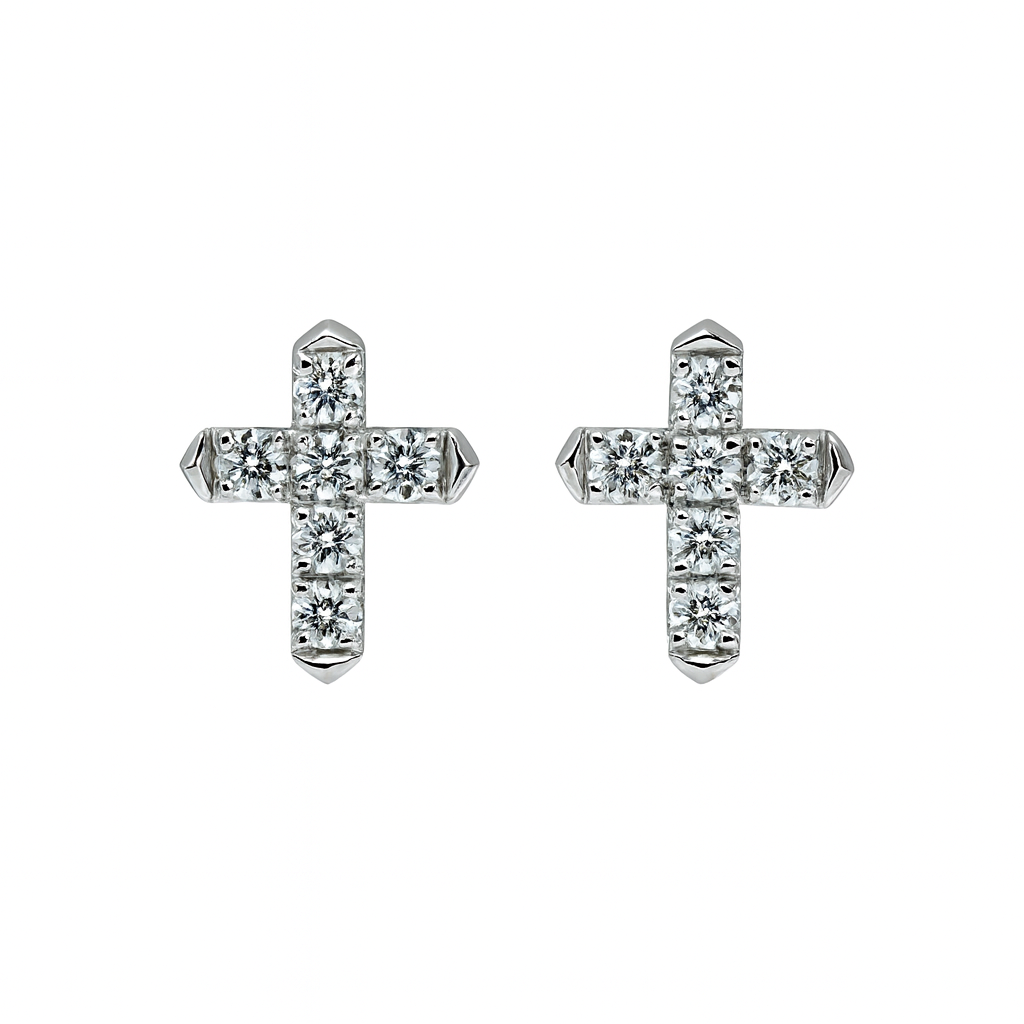 Diamond Cross Earrings