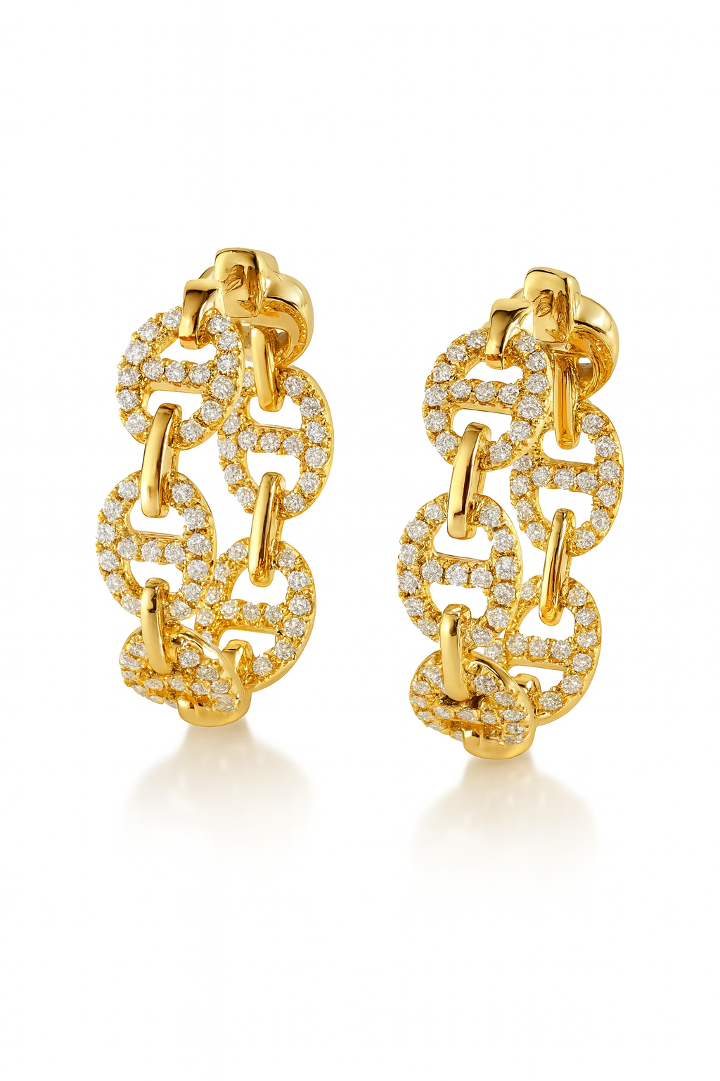 Diamond Anchor Link Hoops