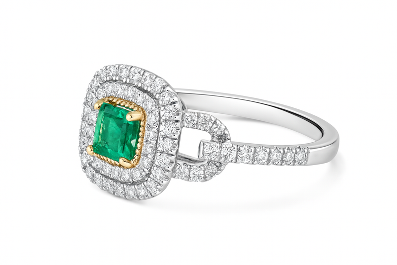 Asscher Cut Emerald Ring