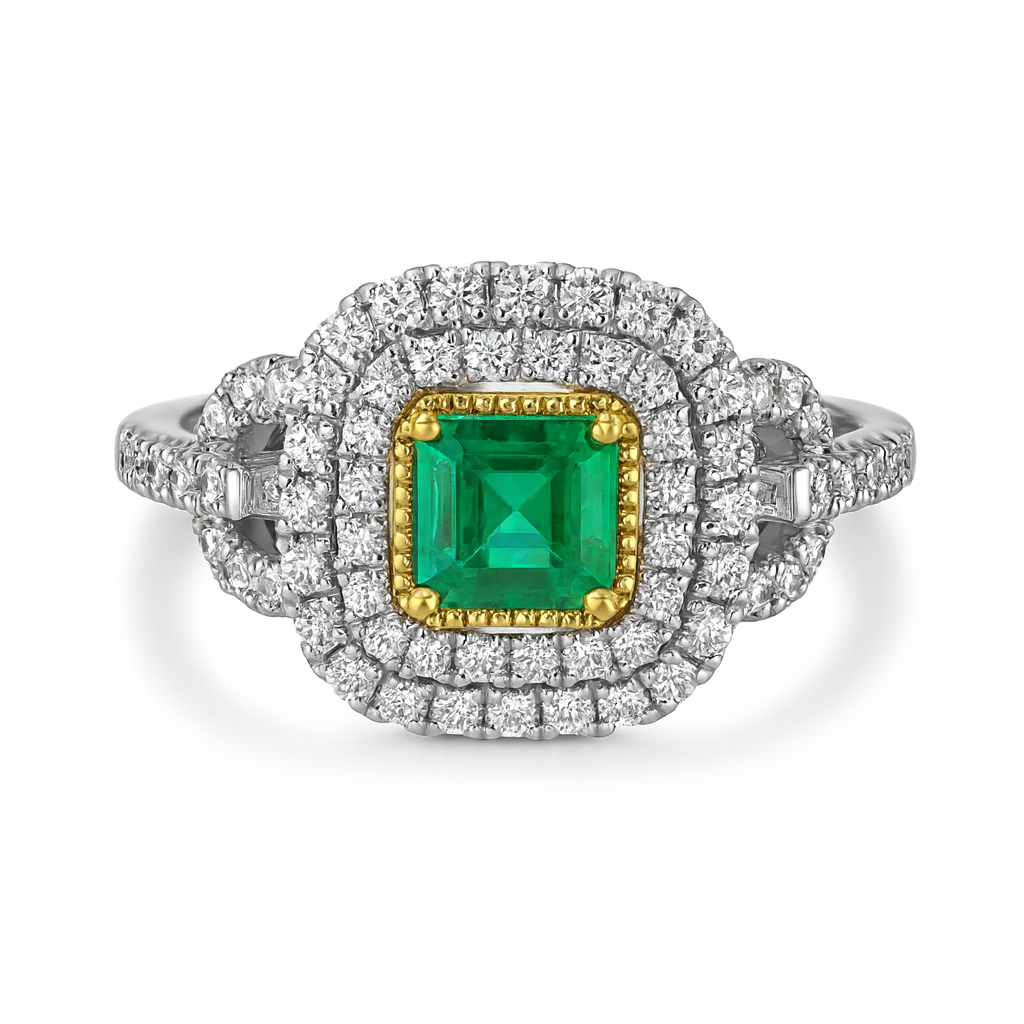 Asscher Cut Emerald Ring