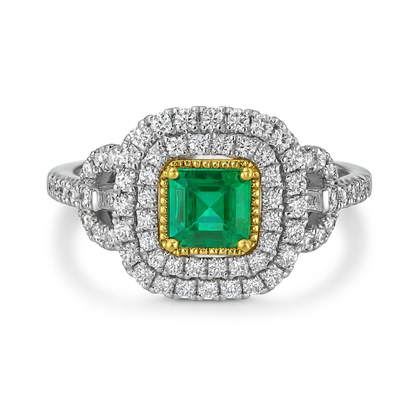 Asscher Cut Emerald Ring
