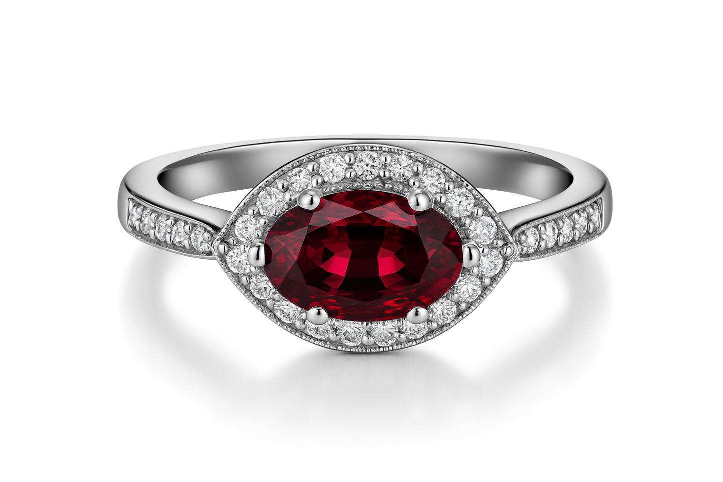 East-West Marquise Ruby Ring
