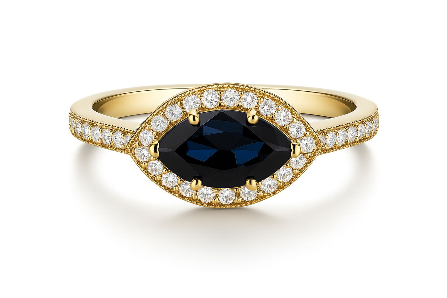 East-West Marquise Sapphire Ring