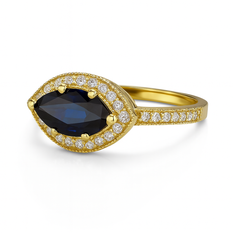 East-West Marquise Sapphire Ring