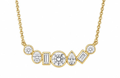 Multi Shape Diamond Bar Pendant