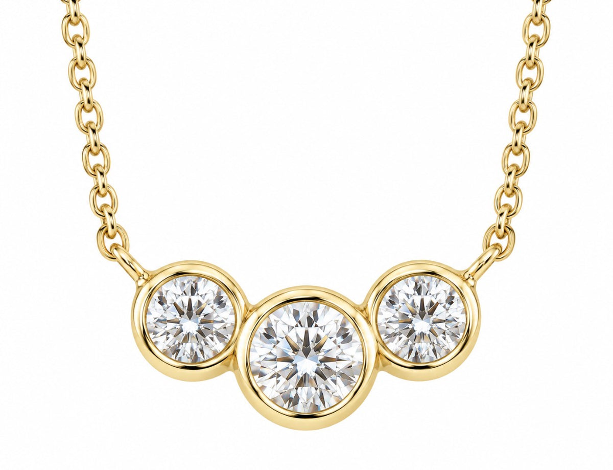 Three Stone Bezel Pendant