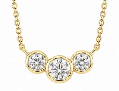 Three Stone Bezel Pendant