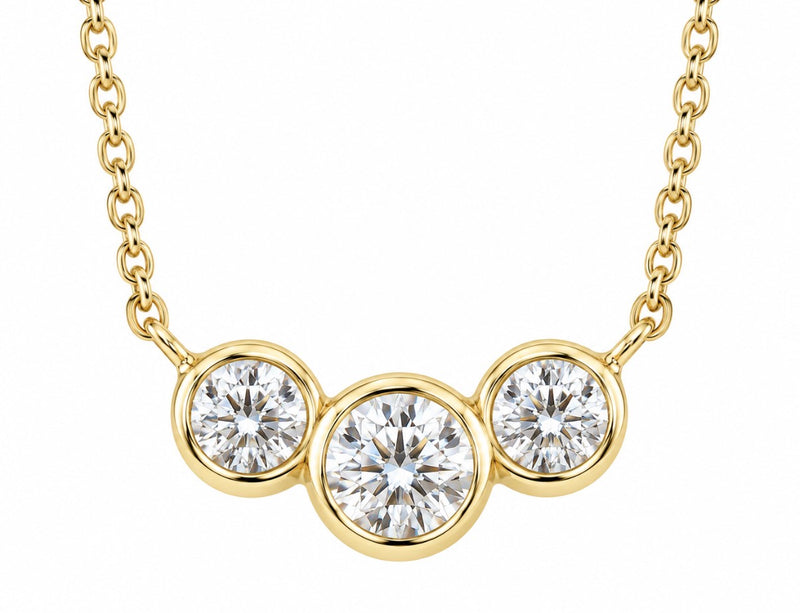 Three Stone Bezel Pendant