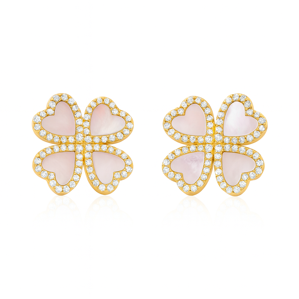 Mother of Pearl Heart Earrings