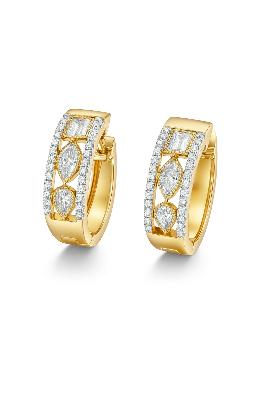 Fancy Shape Diamond Hoops