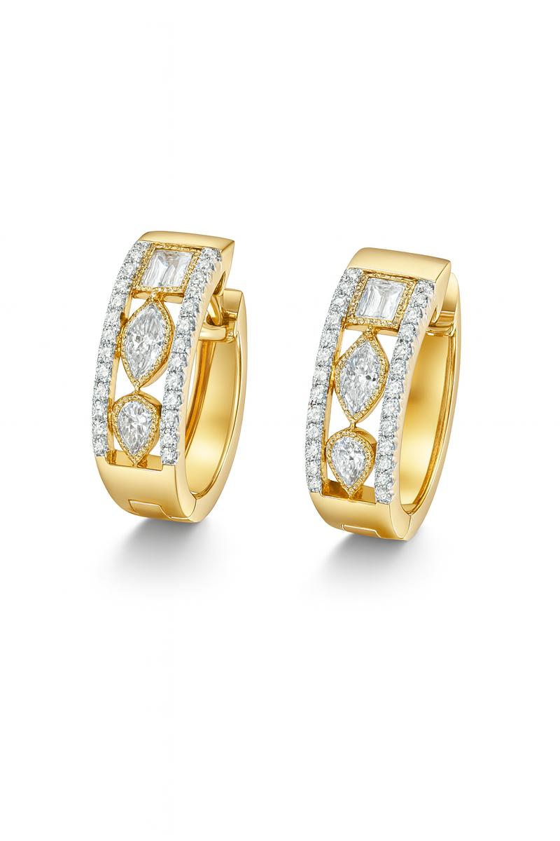 Fancy Shape Diamond Hoops