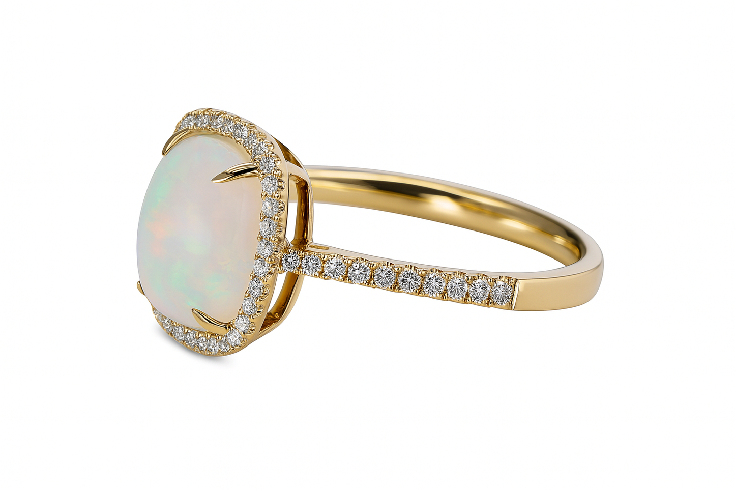 Rectangular Cushion Opal Ring