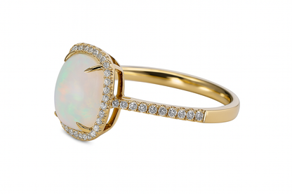 Rectangular Cushion Opal Ring