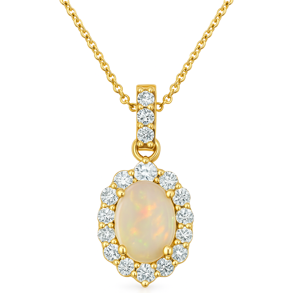 Fancy Halo Opal Pendant