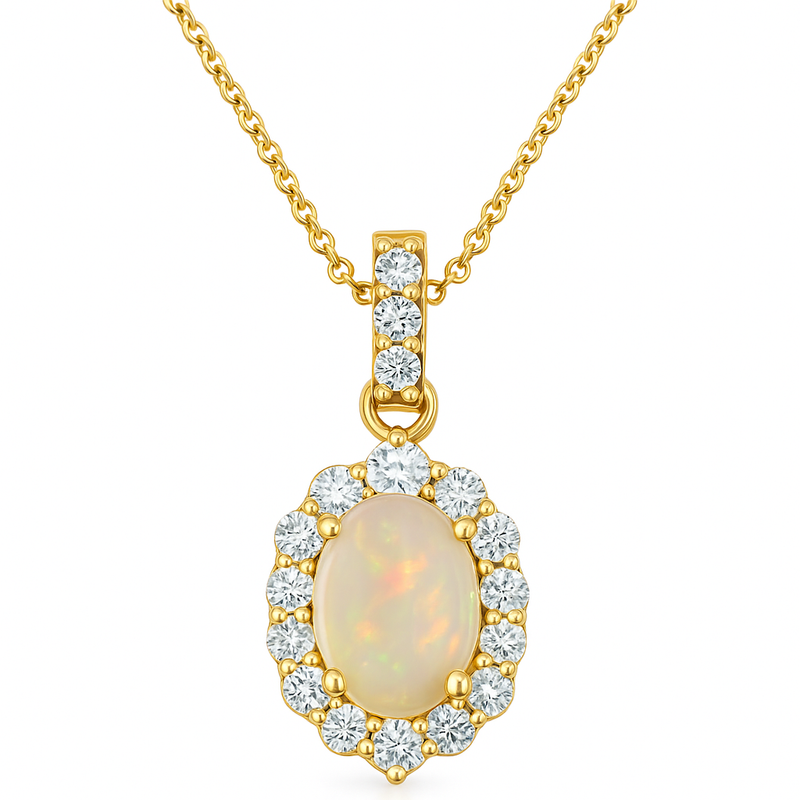 Fancy Halo Opal Pendant