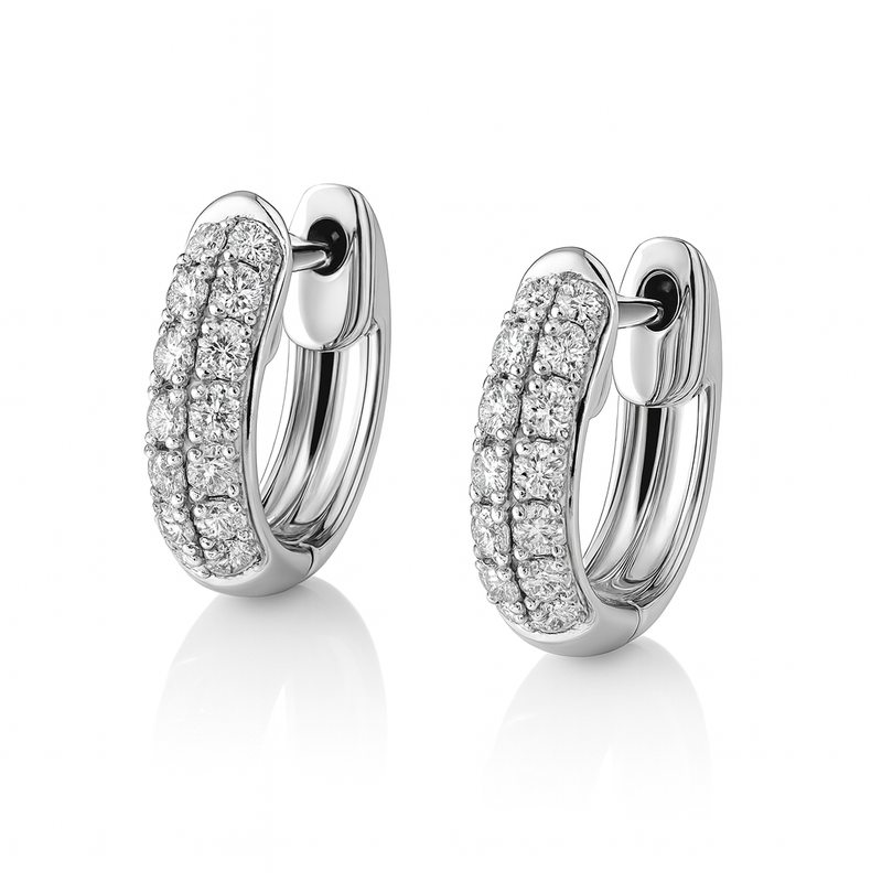 Pave Diamond Huggies