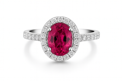 Oval Pink Tourmaline Ring