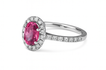 Oval Pink Tourmaline Ring