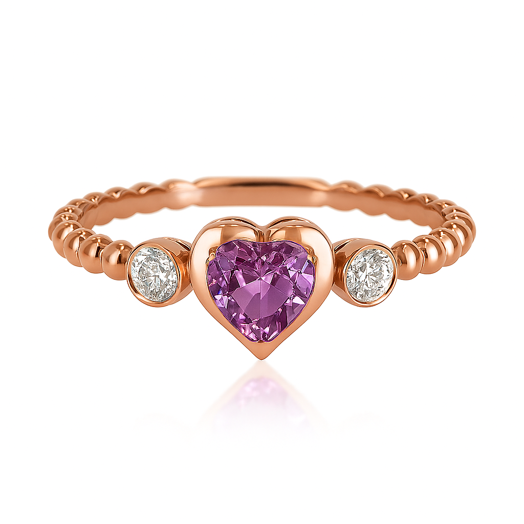 Pink Topaz Heart Ring