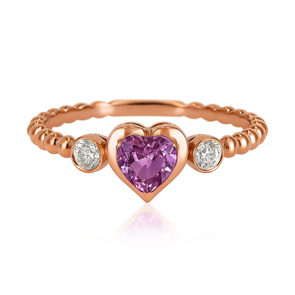 Pink Topaz Heart Ring