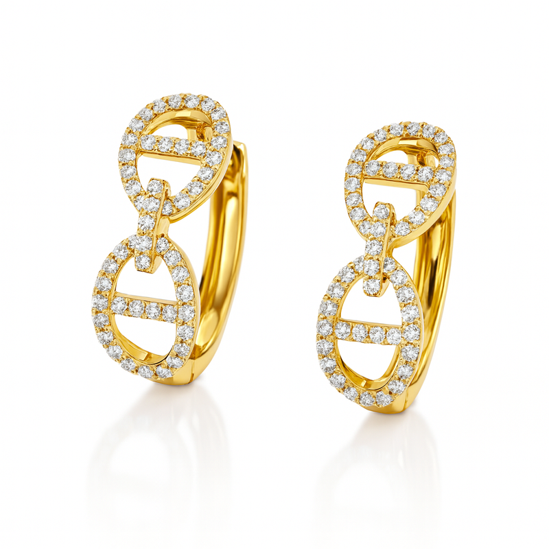 Small Diamond Anchor Hoops