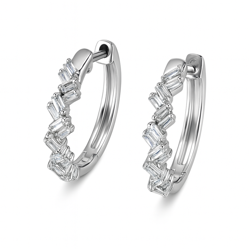 Staggered Baguette Huggies