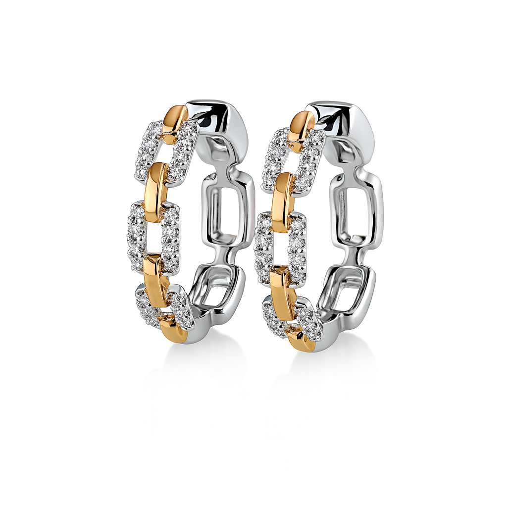 Two Tone Diamond Cable Hoops