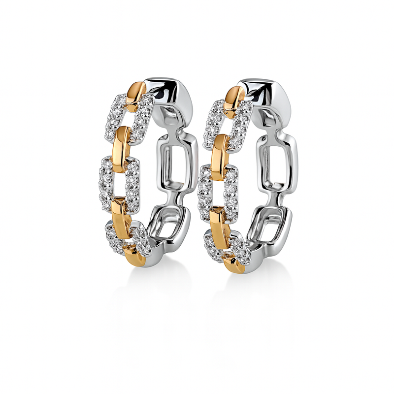 Two Tone Diamond Cable Hoops