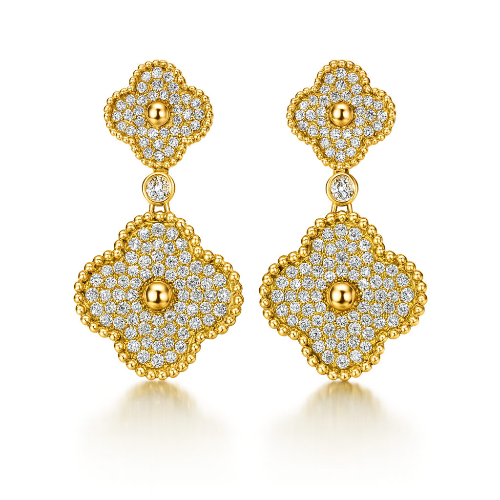Diamond Clover Dangles