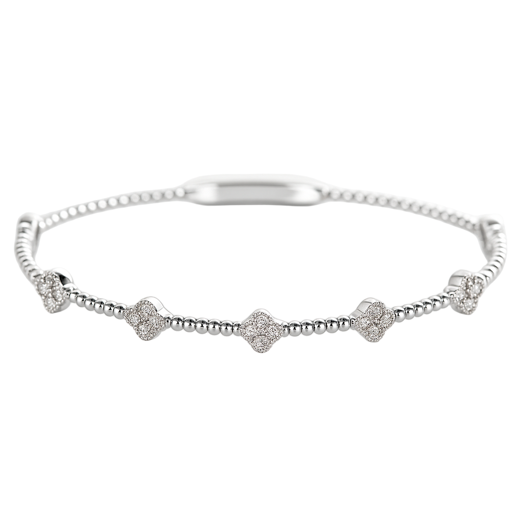 Diamond Clover Flex Bangle