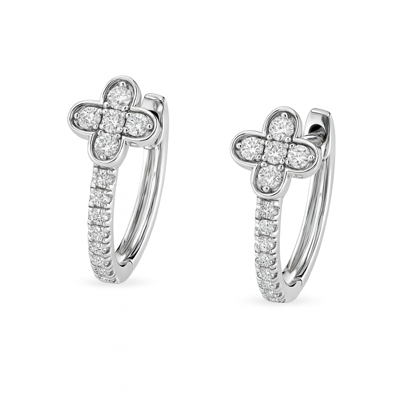 White Gold Clover Huggies