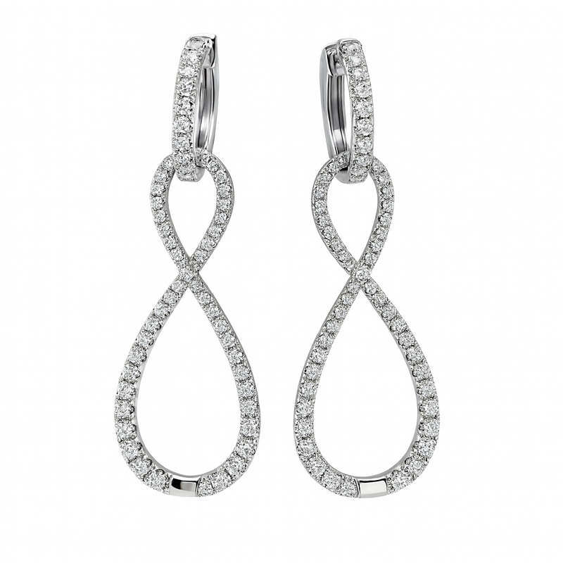 White Gold Infinity Dangles
