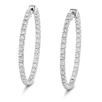 White Gold In-Out Hoops
