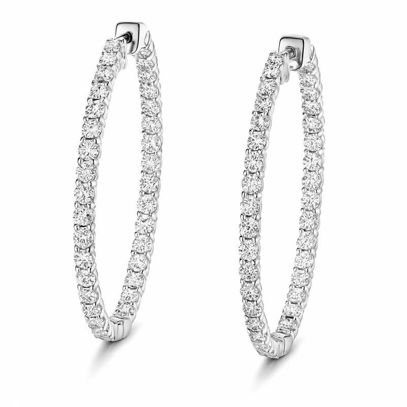 White Gold In-Out Hoops