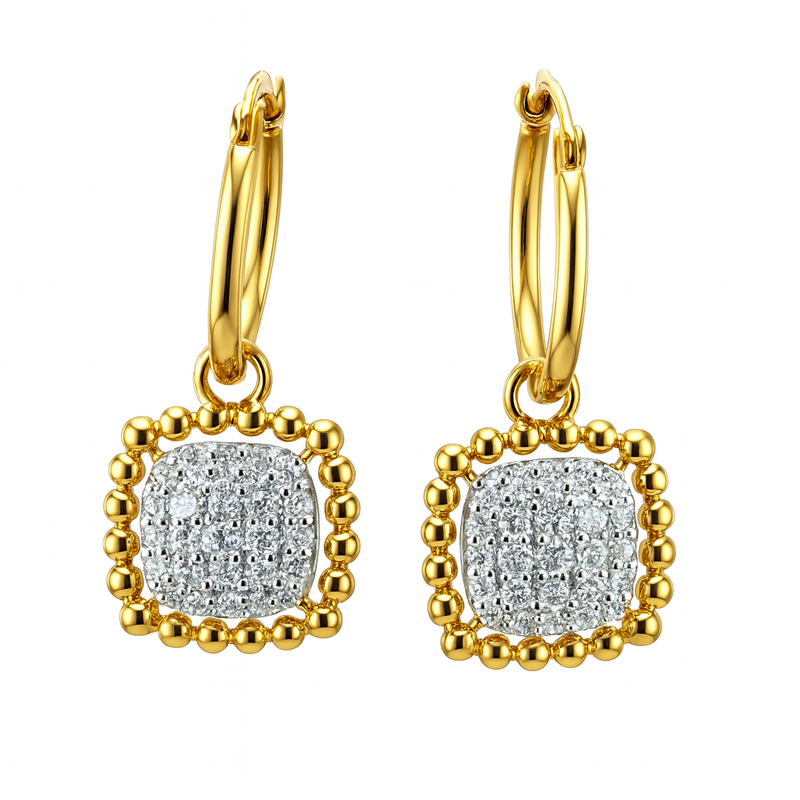 Two Tone Pave Dangles