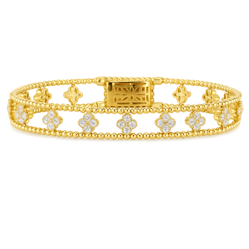 Diamond Clover Flex Bangle