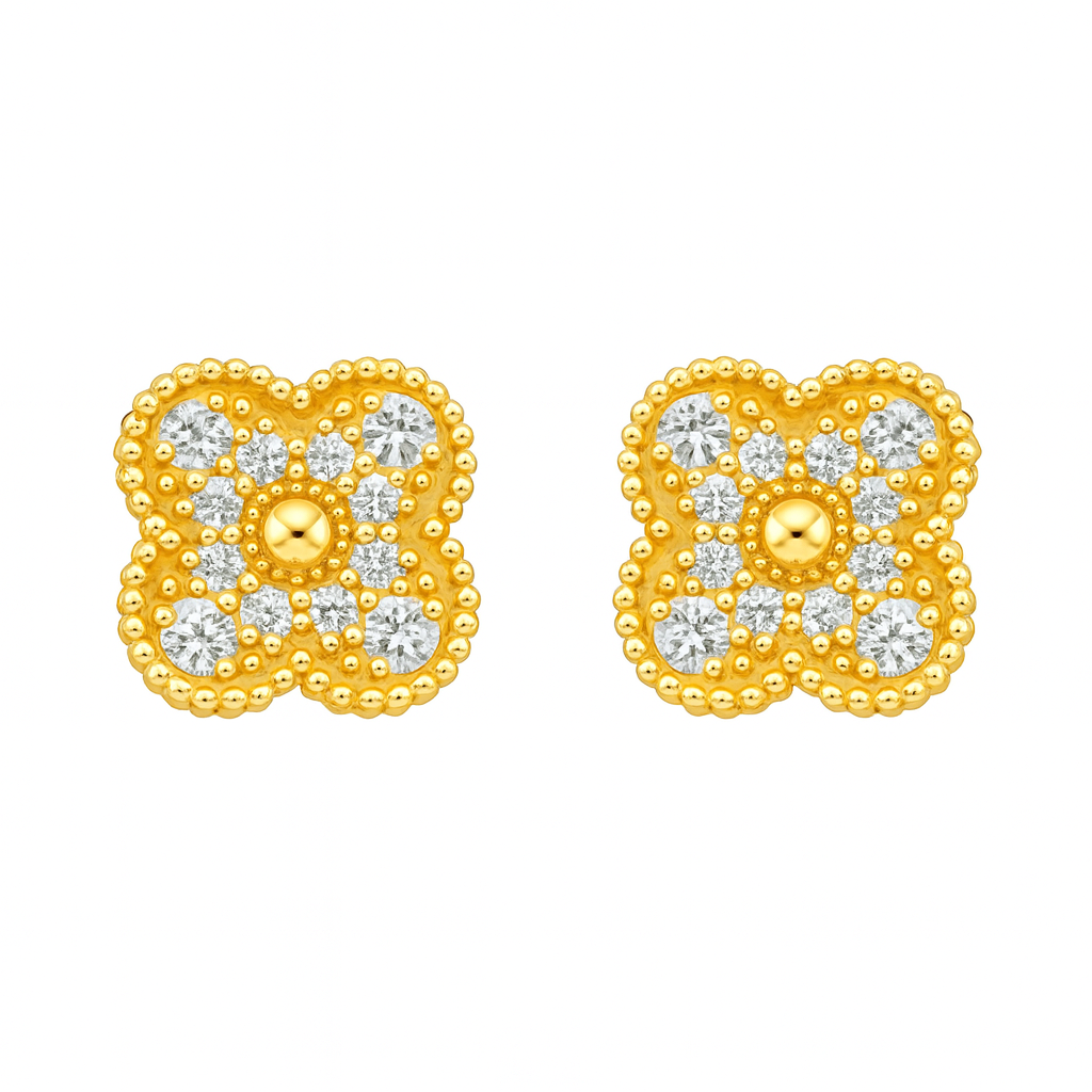 Diamond Clover Diamond Studs