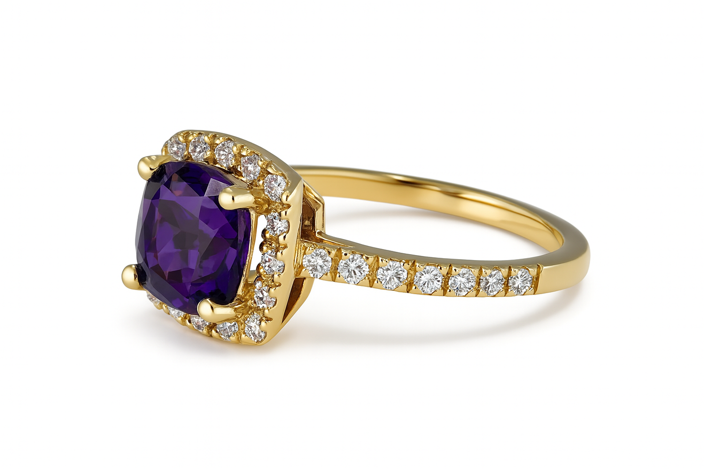 Cushion Amethyst Ring